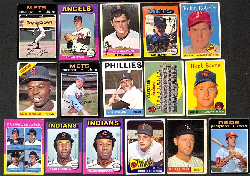 Lot of (16) Topps Baseball Star Cards from 1958-1976 w. 1971 Nolan Ryan
