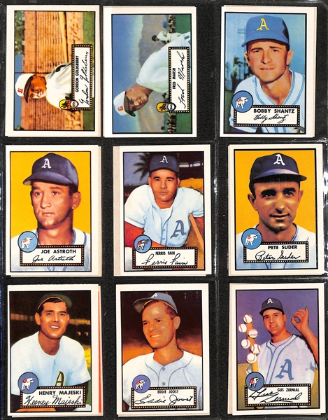 Lot of 2 Topps Baseball Albums - Topps 1981 1952 Reprint Near Complete Set (Missing Mantle) & Album of Hall of Fame Plaque Cards, Exhibits, More 