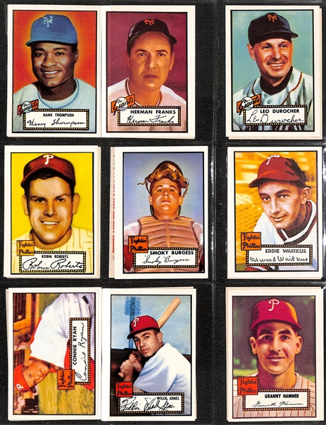 Lot of 2 Topps Baseball Albums - Topps 1981 1952 Reprint Near Complete Set (Missing Mantle) & Album of Hall of Fame Plaque Cards, Exhibits, More 
