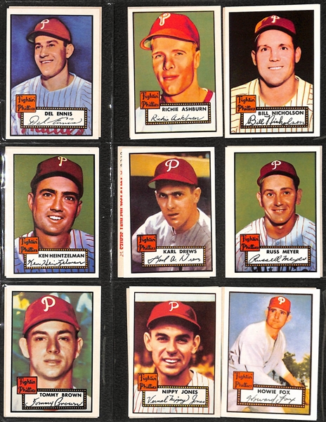 Lot of 2 Topps Baseball Albums - Topps 1981 1952 Reprint Near Complete Set (Missing Mantle) & Album of Hall of Fame Plaque Cards, Exhibits, More 