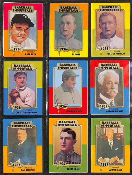 Lot of 2 Topps Baseball Albums - Topps 1981 1952 Reprint Near Complete Set (Missing Mantle) & Album of Hall of Fame Plaque Cards, Exhibits, More 