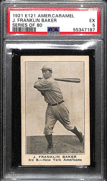1921 E121 American Caramel Company Frank Home Run Baker Graded PSA 5