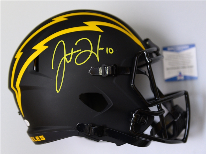 Justin Herbert Signed Los Angeles Chargers Riddell Full-Size Replica Helmet (Beckett BAS COA)