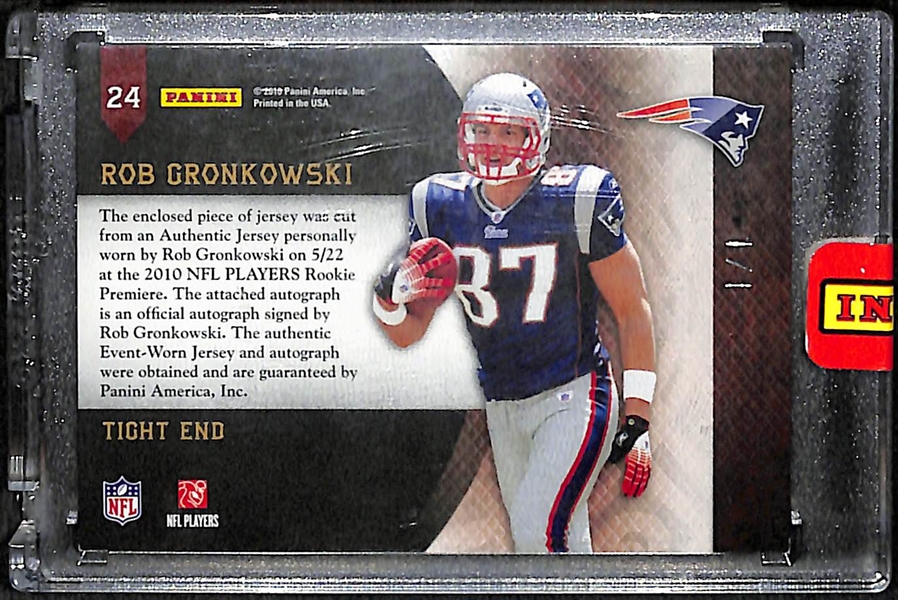 2010 Panini Plates & Patches Rob Gronkowski Rookie Jumbo NFL Logo Patch Autograph #ed 1/1