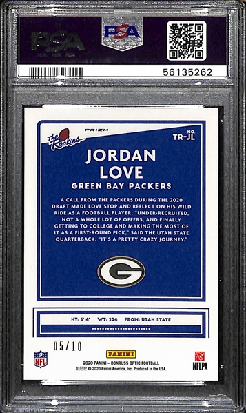 2020 Panini Optic The Rookie Jordan Love Gold Version #5/10