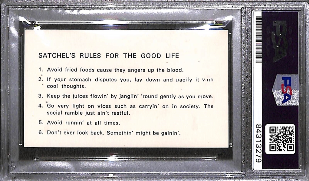 Satchell Paige Signed Springfield Redwings Business Card - PSA/DNA Encased w. Autograph Grade 9