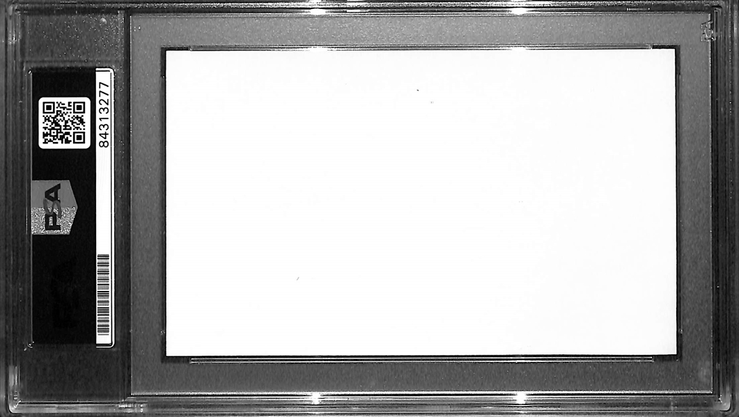 Satchell Paige Signed Index Card - PSA/DNA Encased w. Autograph Grade 8