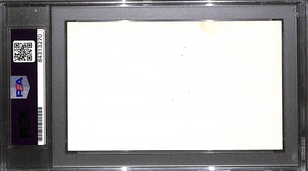 Hank Greenberg Signed Index Card - PSA/DNA Encased w. Autograph Grade 9