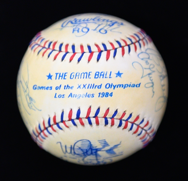 1984 US Olympic Team Signed Baseball w. Mark McGwire, Will Clark, + (Full JSA Letter) - 21 Signatures