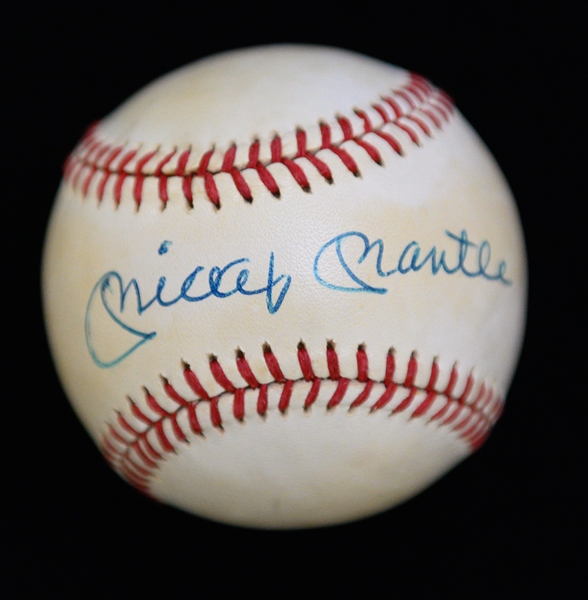 Mickey Mantle Signed Official American League Baseball (Full JSA Letter)