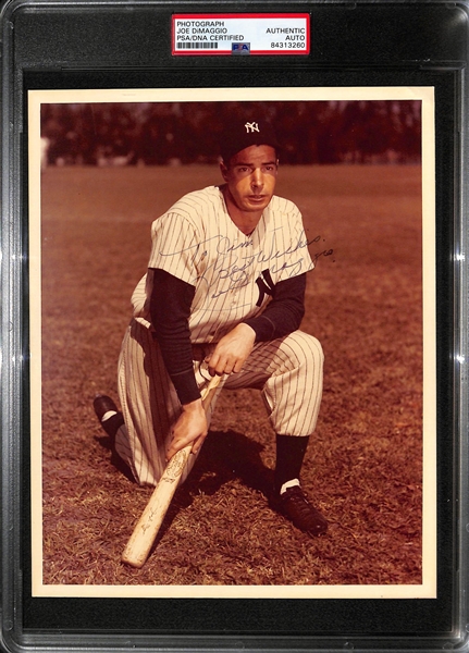 Joe DiMaggio Signed 8x10 (Personalized To Jim) - PSA/DNA Encased