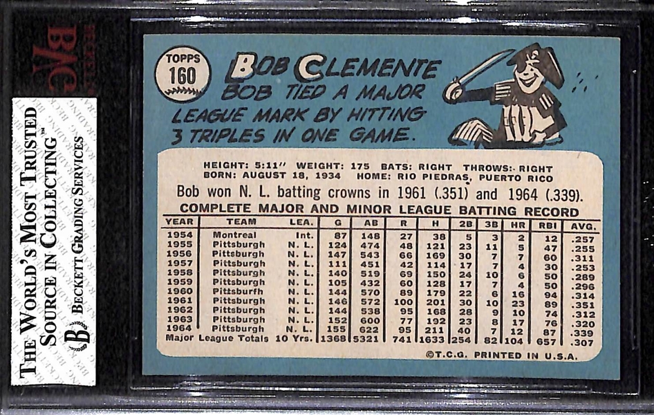 1965 Topps Roberto Clemente #160 Graded Beckett BVG 6.5 EX-MT+