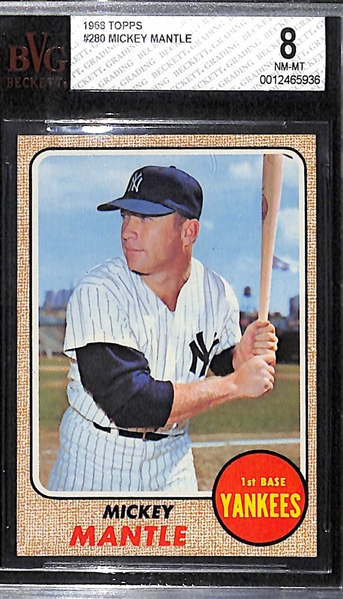1968 Topps Mickey Mantle #280 Graded Beckett BVG 8 NM-MT