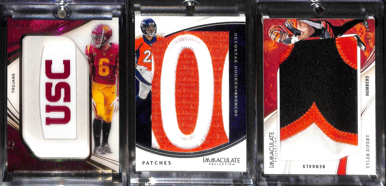 (7) Immaculate Football Patches w. Josh Allen, Baker Mayfield, Jalen Reagor, Cooper Kupp, Michael Pittman Jr, Devontae Booker, Tyler Eifert