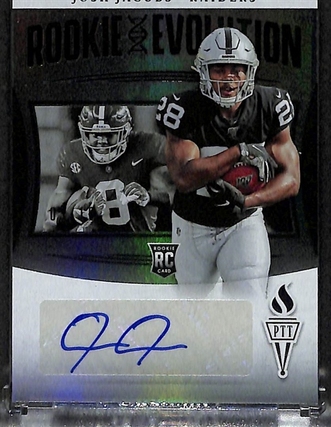 2019 Rookie Autograph Lot - DK Metcalf Absolute Triple Relic Auto #/199 and (2) Josh Jacobs (Passing the Torch #/10, and Playbook #ed/49) 