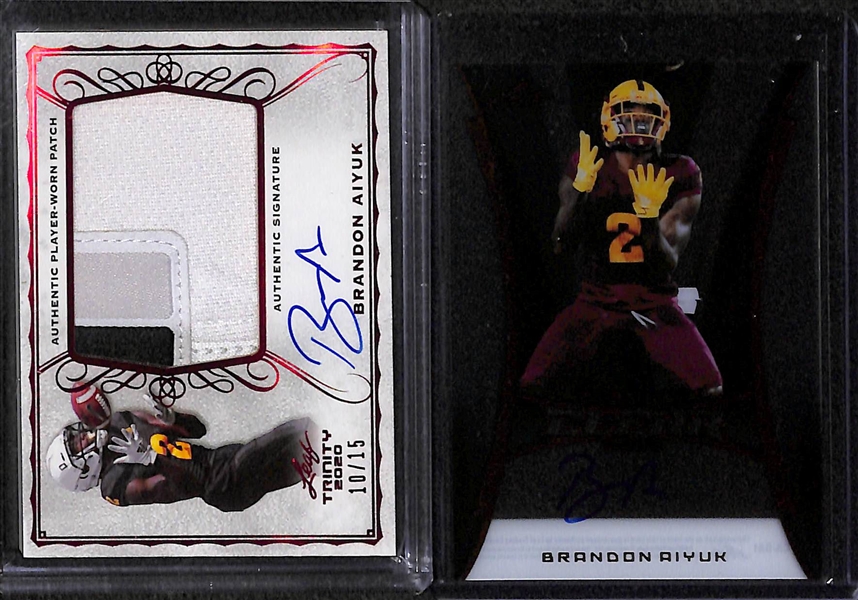 (9) Football Autograph Cards w. Ceedee Lamb, Chase Claypool, (2) Brandon Aiyuk, Robert Woods, Dante Pettis, Miles Boykin, +
