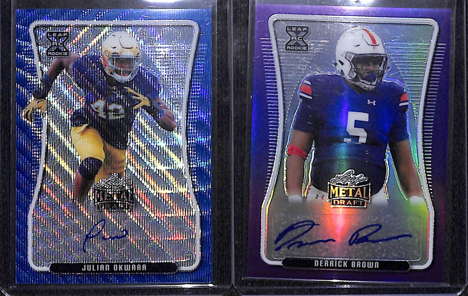 (14) 2020 Leaf Metal Draft Autographed Rookies - Jonathan Taylor, J Reagor, Z Moss, M Pittman, L Shenault, KJ Hamler, Chaisson, T. Lewis, + 