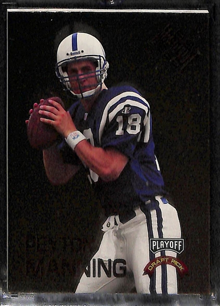 (4) Peyton Manning Rookie Cards - Bowman EX-2001, Bowman's Best Performers, Playoff Absolute Draft Picks