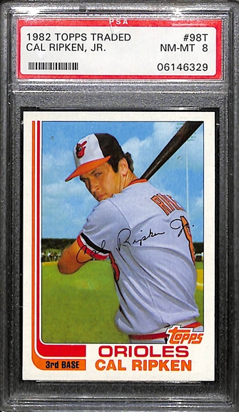 1982 Topps Traded Cal Ripken Jr. Rookie Card Graded PSA 8