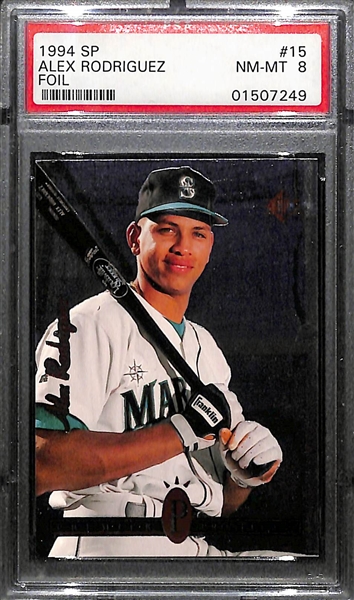 1994 SP Alex Rodriguez #15 Foil Rookie Card Graded PSA 8