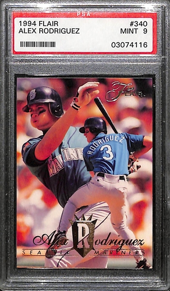 1994 Flair Alex Rodriguez #340 Rookie Card Graded PSA 9