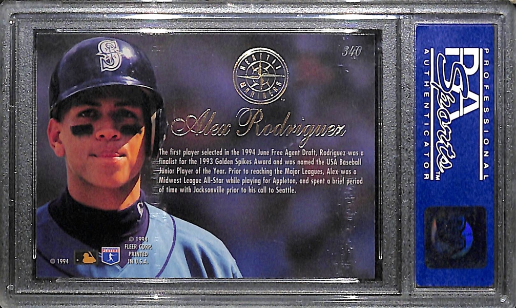 1994 Flair Alex Rodriguez #340 Rookie Card Graded PSA 9