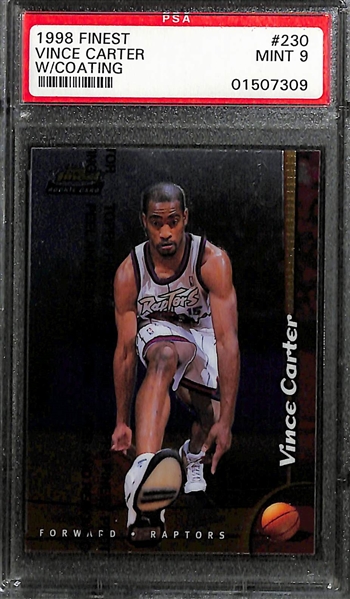 (3) Graded Rookie Cards - 1998 Finest Vince Carter, 1994 Finest Grant Hill, 1998 Ultra Peyton Manning