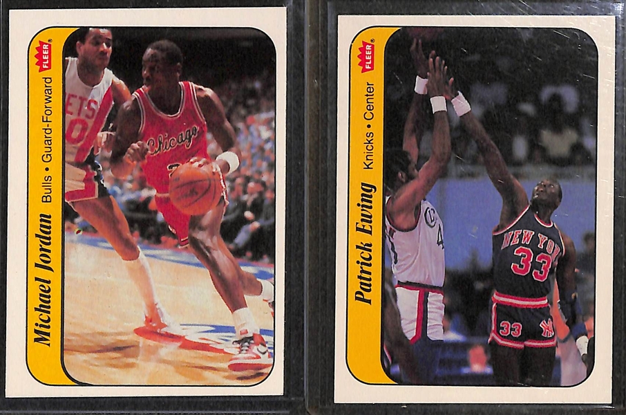 1986-87 Fleer Basketball Sticker Complete Set of 11 Cards w. Michael Jordan #8 Sticker