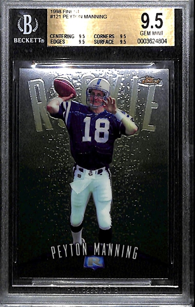 Peyton Manning 1998 Finest #121 Rookie Card (No Protector) Graded BGS 9.5 Gem Mint 