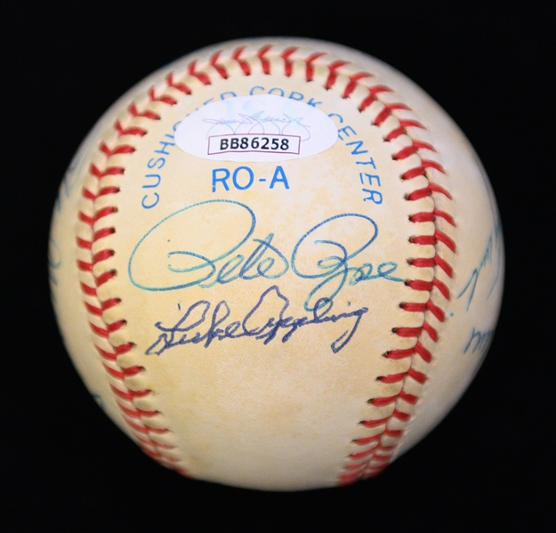 Baseball Legend Signed Official AL Baseball w. Aaron, Musial, Kaline, Yaz, L. Appling, P. Rose, Mize, B. Williams, Vernon (JSA LOA)