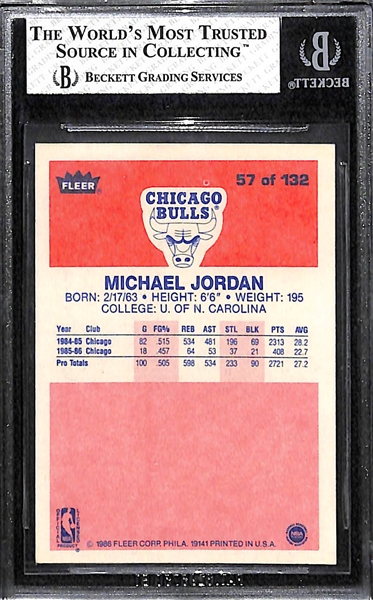 1986-87 Fleer Michael Jordan #57 Rookie Card Graded BGS 7 NM