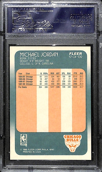 1988 Fleer Michael Jordan #17 Graded PSA 9 Mint