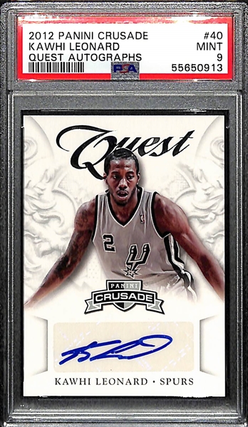 2012-13 Panini Crusade Quest Kawhi Leonard #40 Rookie Autograph Graded PSA 9
