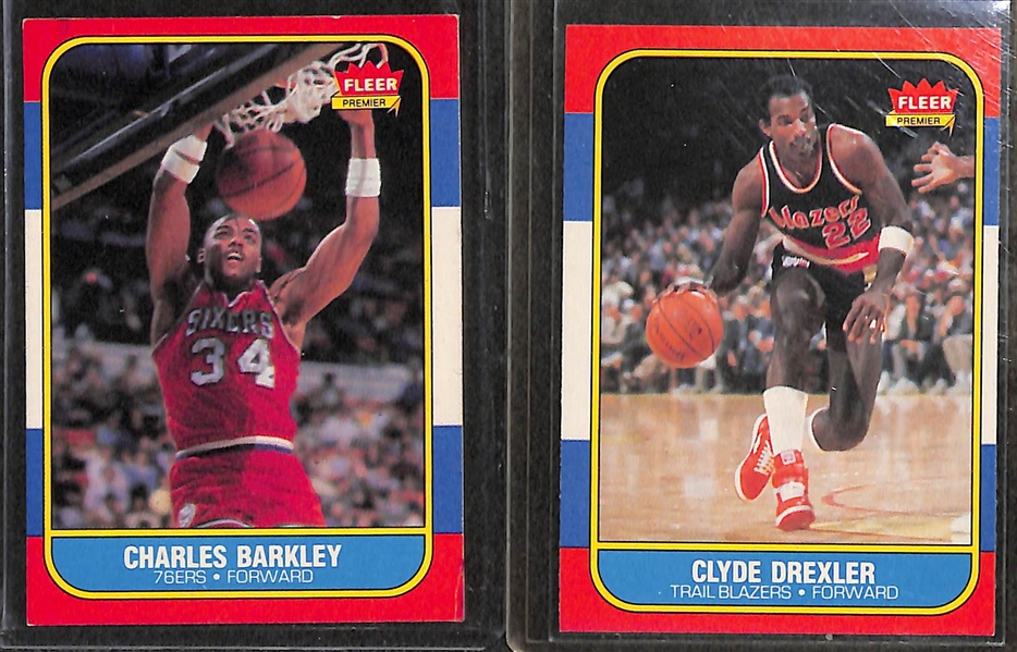 Near Complete 1986-87 Fleer Basketball Set - Missing Only Jordan RC #57