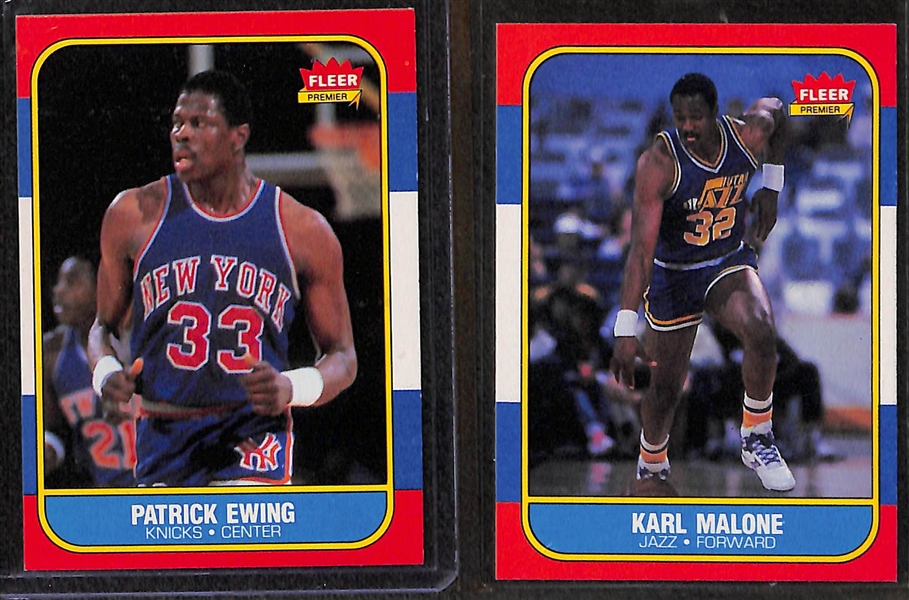 Near Complete 1986-87 Fleer Basketball Set - Missing Only Jordan RC #57