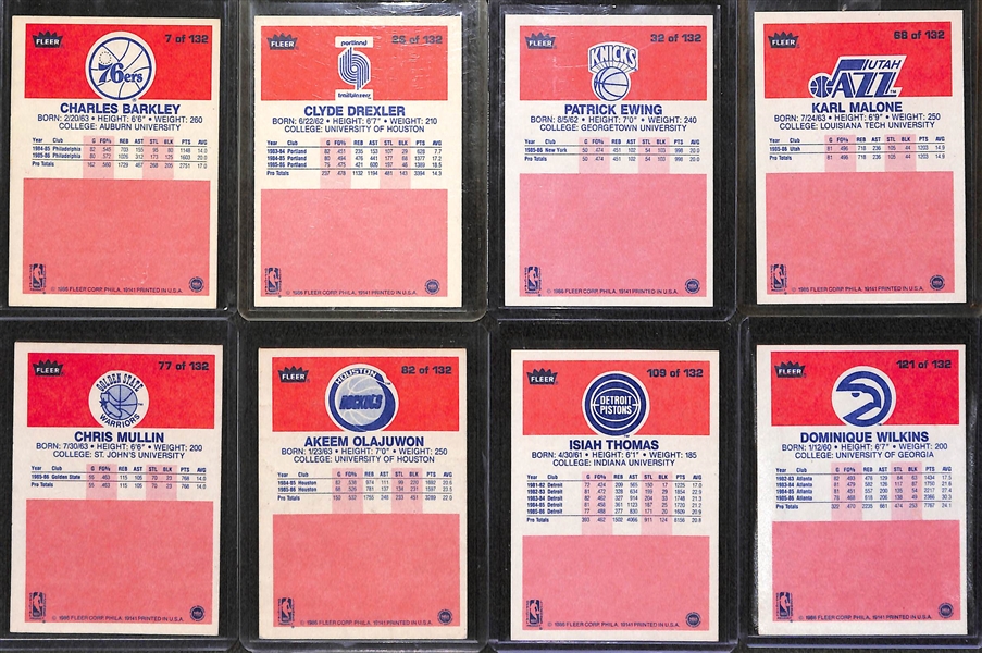Near Complete 1986-87 Fleer Basketball Set - Missing Only Jordan RC #57