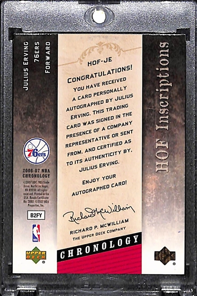 2006-07 Upper Deck Chronology HOF Inscriptions Julius Erving Autograph #ed 44/50