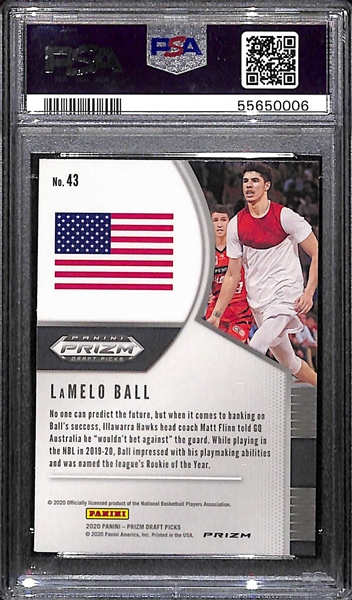 2020-21 Prizm Draft LaMelo Ball #43 Silver Prizm Graded PSA 10 Gem Mint