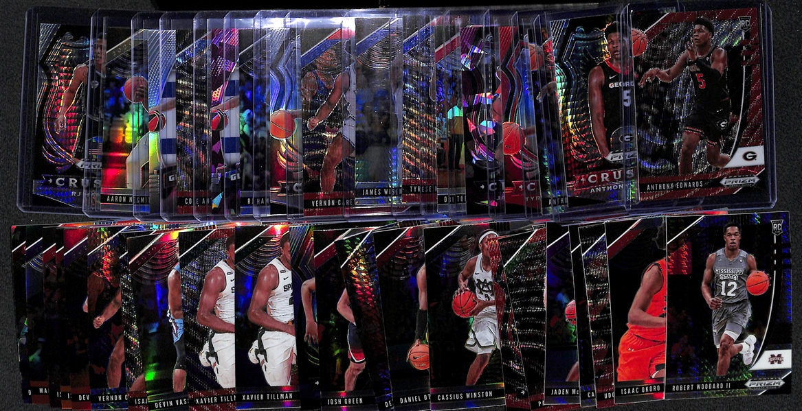 (38) 2020-21 Prizm Draft Rookie Variation Cards (Silver, Color, and/or #ed) w. Edwards, Maxey, Wiseman, Avdija, Hampton, Carey, Anthony, +