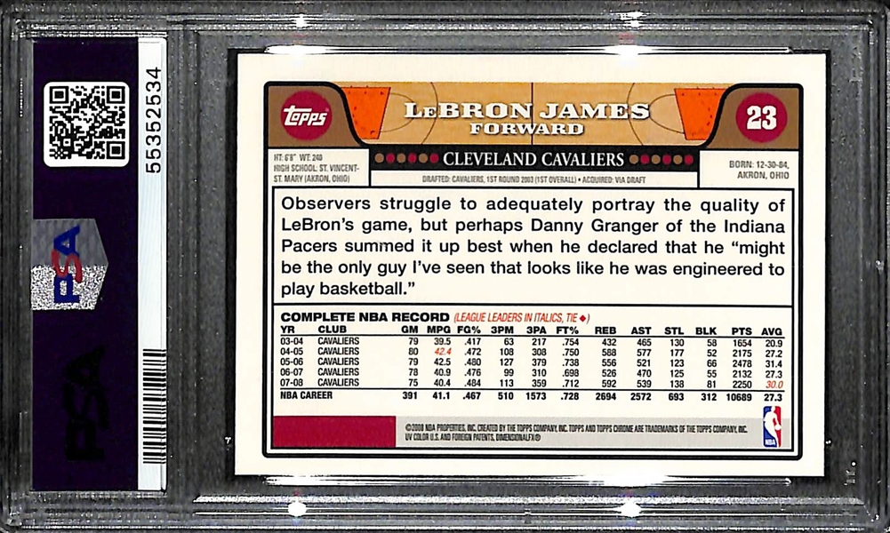2008 Topps Chrome Lebron James Chalk Toss #23 Graded PSA 9 Mint