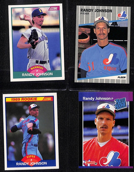 Lot of (60) 1989 Randy Johnson Rookie Cards (43 Score Traded, 3 Fleer, 2 Score, 11 Donruss)