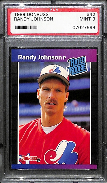Lot of (26) Donruss Randy Johnson Rookie Cards w/ 11 Graded PSA 9 Mint!
