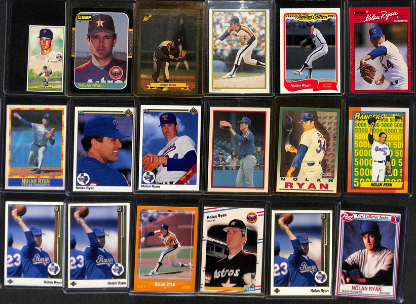 Over 300 Nolan Ryan Cards and 18 Nolan Ryan Packs (16 Ryan Texas Express and 2 Coca Cola)