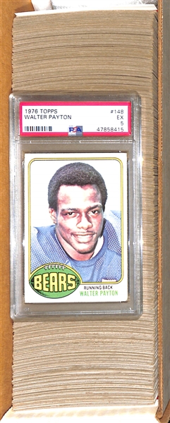 1976 Topps Football Complete Set w. PSA 5 Walter Payton Rookie Card!