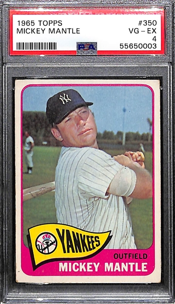 1965 Topps Mickey Mantle #350 Graded PSA 4
