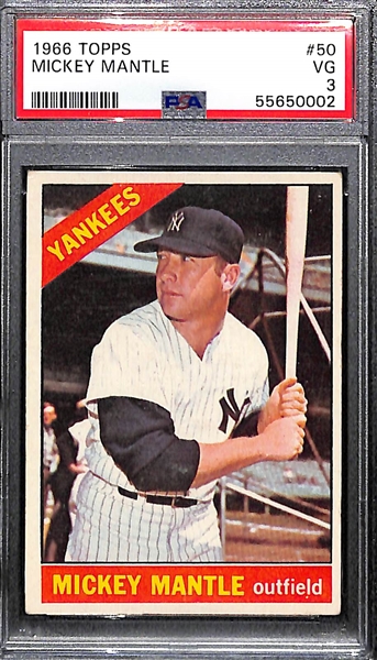 1966 Topps Mickey Mantle #50 Graded PSA 3