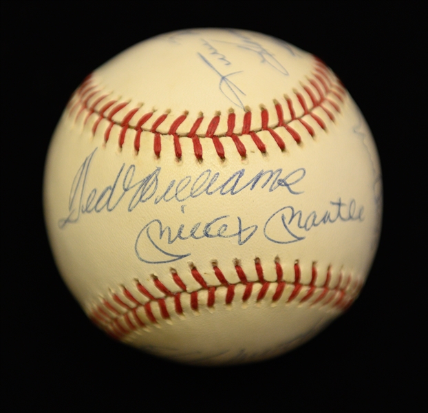 500 Home Run Signed Baseball (12 Autos) - PSA/DNA Graded 8.5 (Auto Grade 9, Ball Grade 8) w. Mantle, Williams, Mays, Aaron, Banks, + 