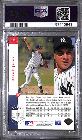 1993 SP Derek Jeter #279 Foil Rookie Card Graded PSA Authentic