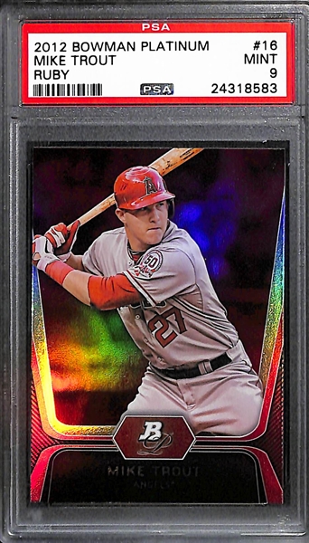 Mike Trout Lot (2012 Platinum Ruby PSA 9; 2014 Platinum Gold PSA 9)