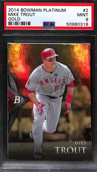 Mike Trout Lot (2012 Platinum Ruby PSA 9; 2014 Platinum Gold PSA 9)